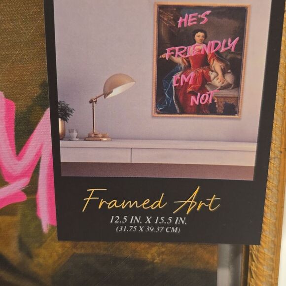 Altered Art "He's Friendly, I Am Not" Framed Canvas Wall Decor - Picture 6 of 6